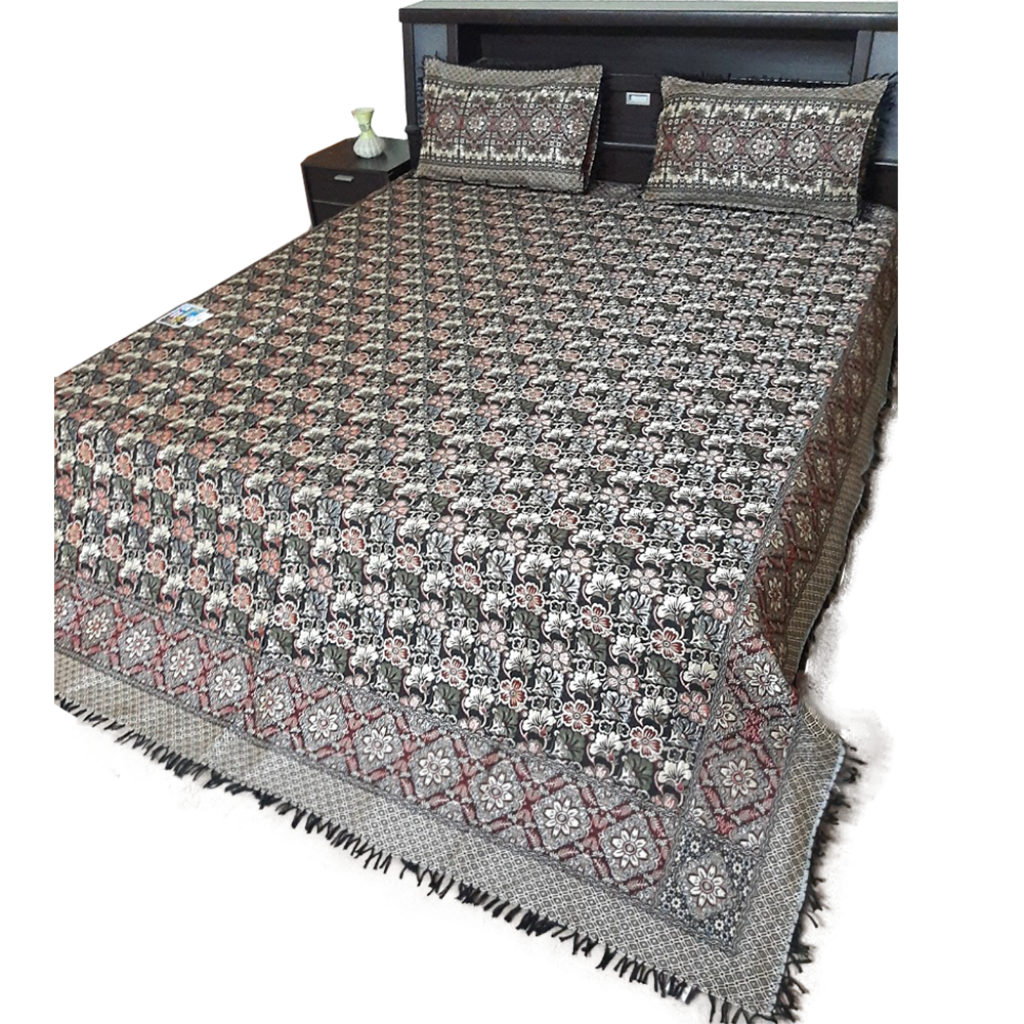 silky bedsheet glaze-border-Khawaja-Tex-Fabrics -KTF-Multan