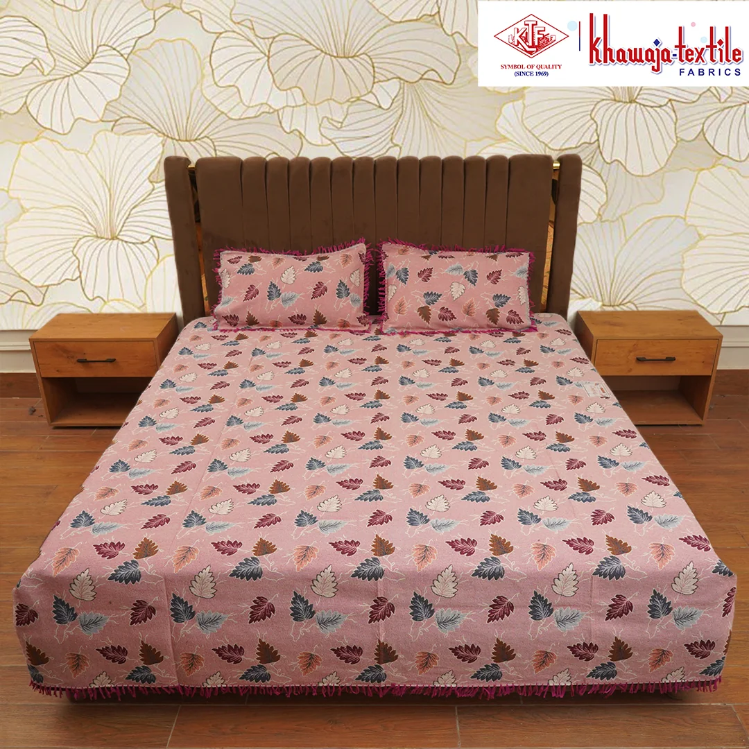 King Size Multani Bedsheet Khawaja Tex New Plain – Pink, King