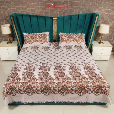 King Size Multani Bedsheet Set Sheesha – White, King thumbnail