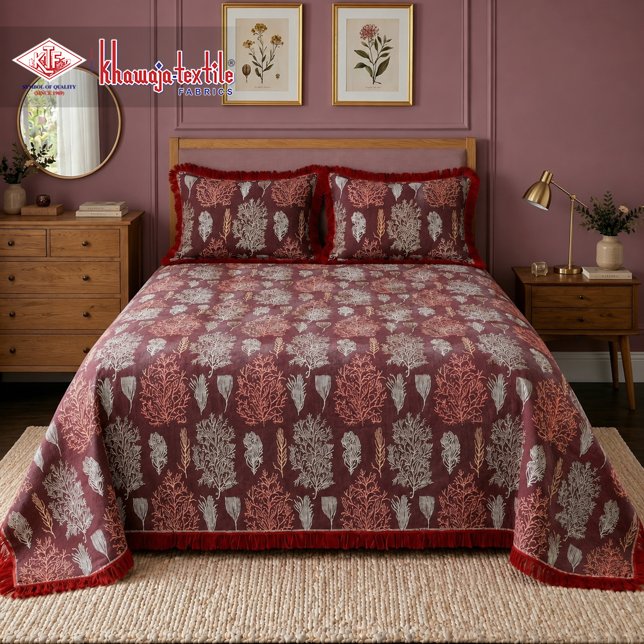 Multani Bedsheet Matching Set Khawaja Textile tree plain thumbnail