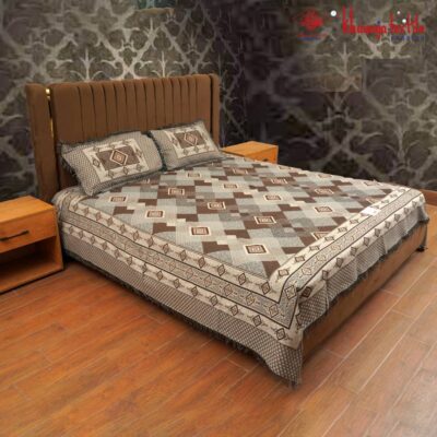 King Size Multani Bedsheet Khawaja Designers Art – King, Coal Grey thumbnail
