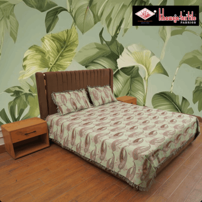 King Size Multani Bedsheet Khawaja Designers Plainn – King, Mehndi thumbnail