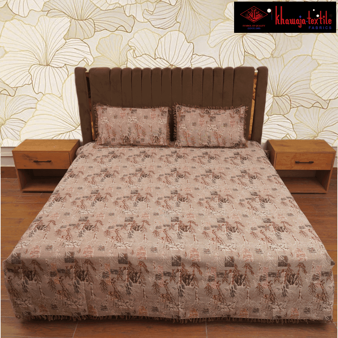 King Size Multani Bedsheet Khawaja New elegant – King, Light Brown